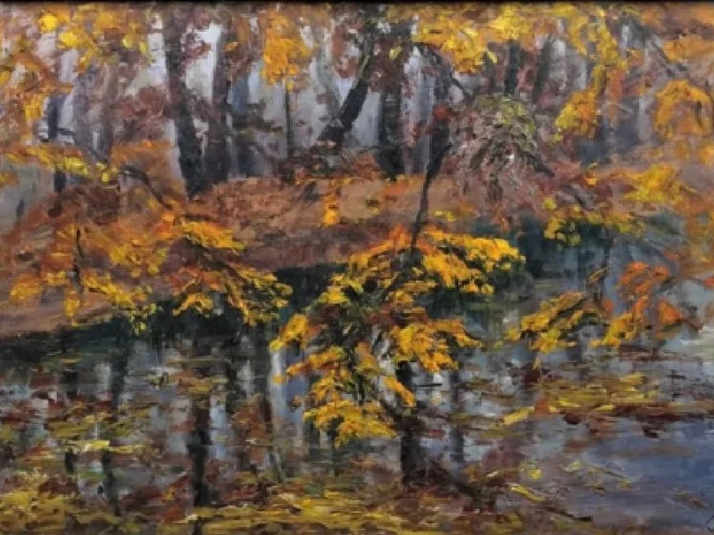 1871-Marie Chodounská - Stagno d'autunno